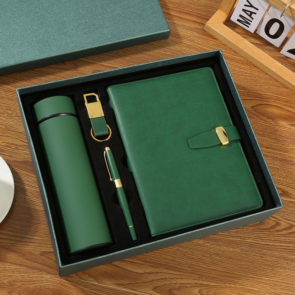 Corporate Notebook Gift Set with A5 Notebook, Pen, Bottle and Keychain
