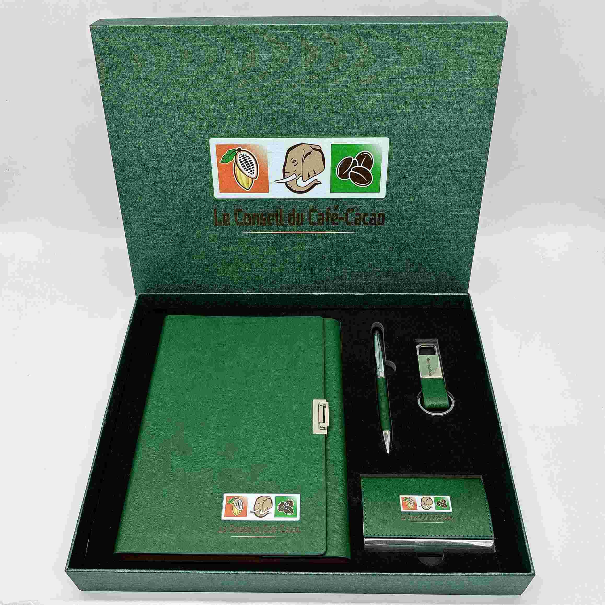 Corporate Notebook Gift Set with Cardholder, Keychain and Pen