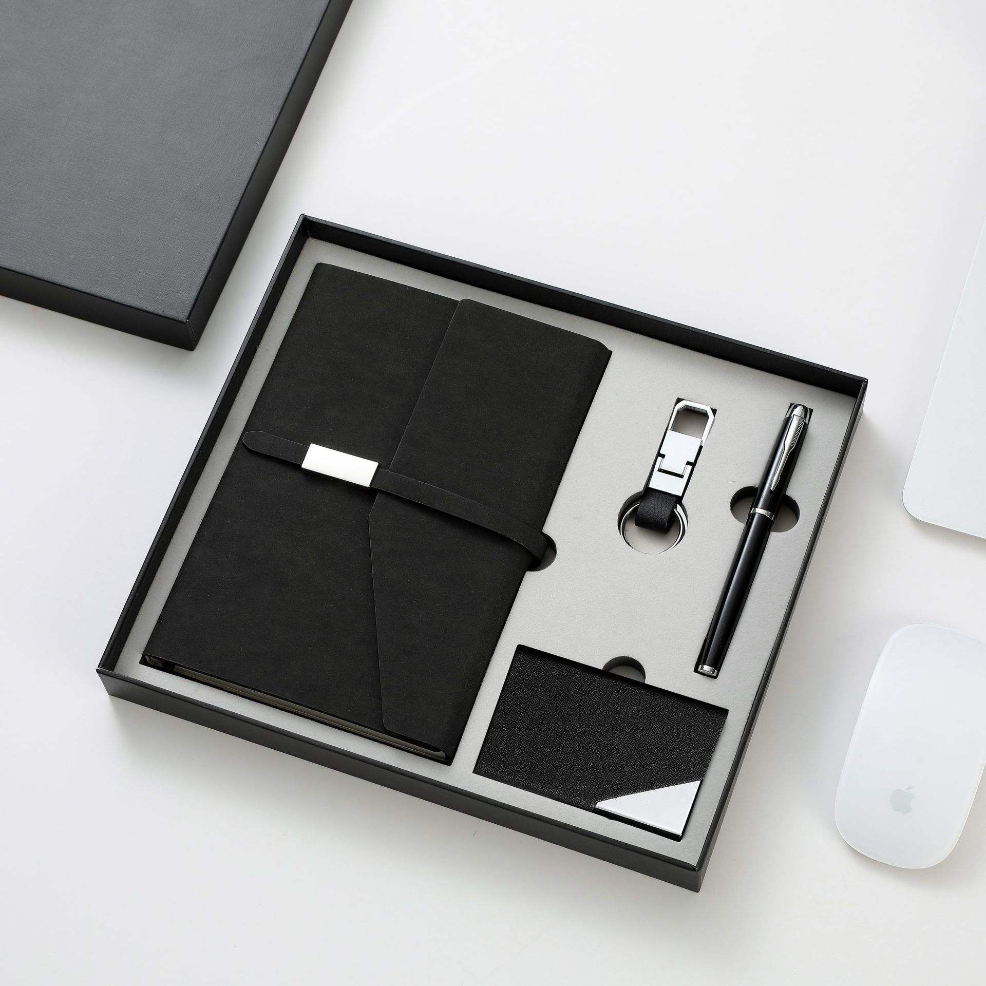 Corporate Notebook Gift Set with A5 Notebook, Pen, Keychain and Cardholder