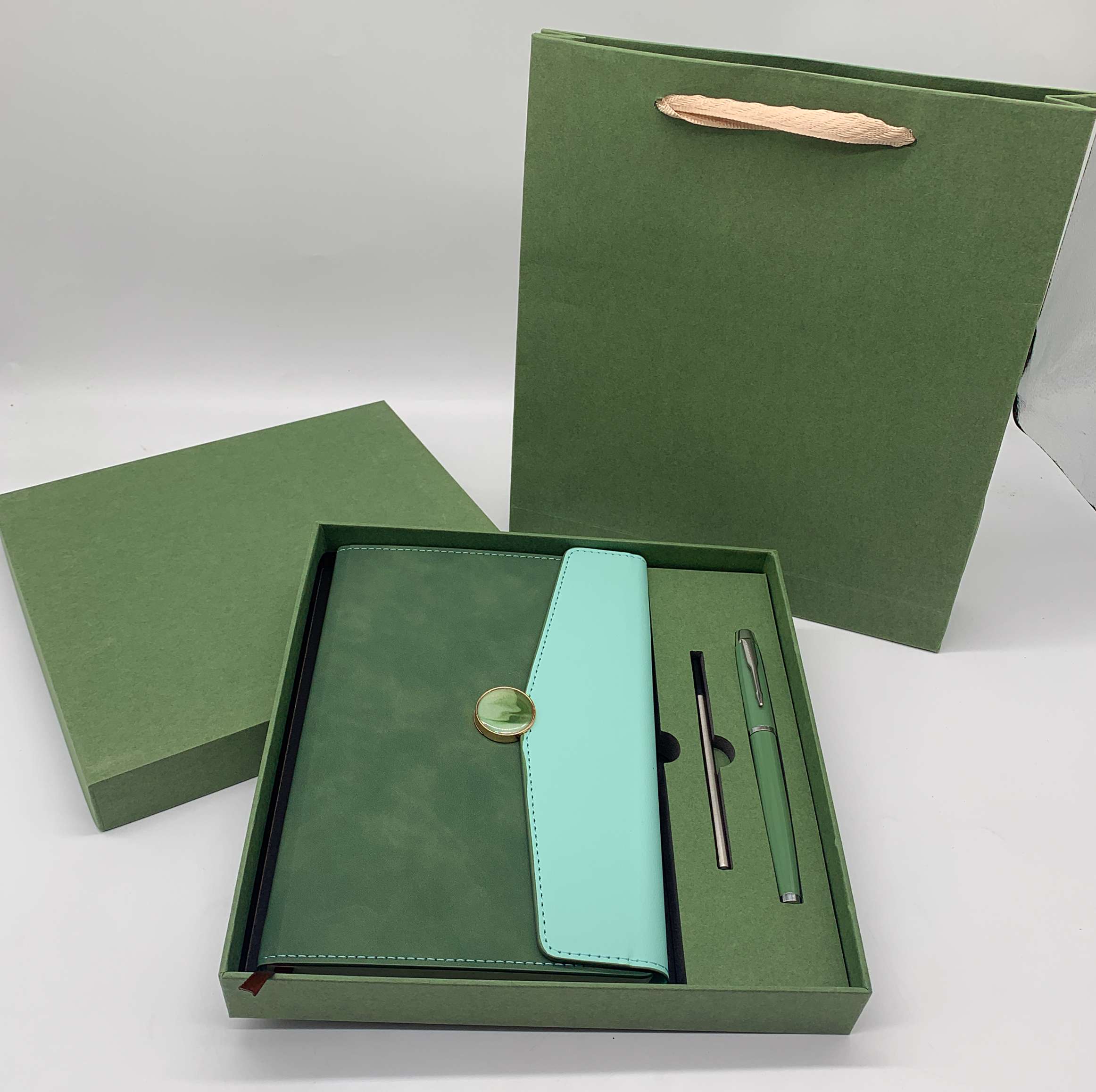 Corporate Notebook Gift Set with A5 perfect binding notebook and Metal pen with additional refill.