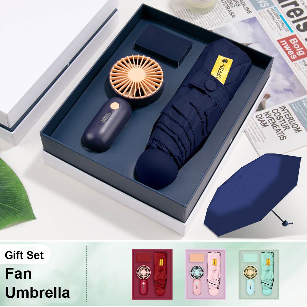 Premium Portable Fan & Umbrella Corporate Gift Set